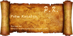 Pehm Katalin névjegykártya